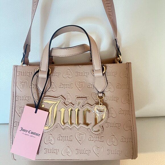 NWT JUICY COUTURE UPGRADE U MINI TOTE CROSSBODY BAG CAFE